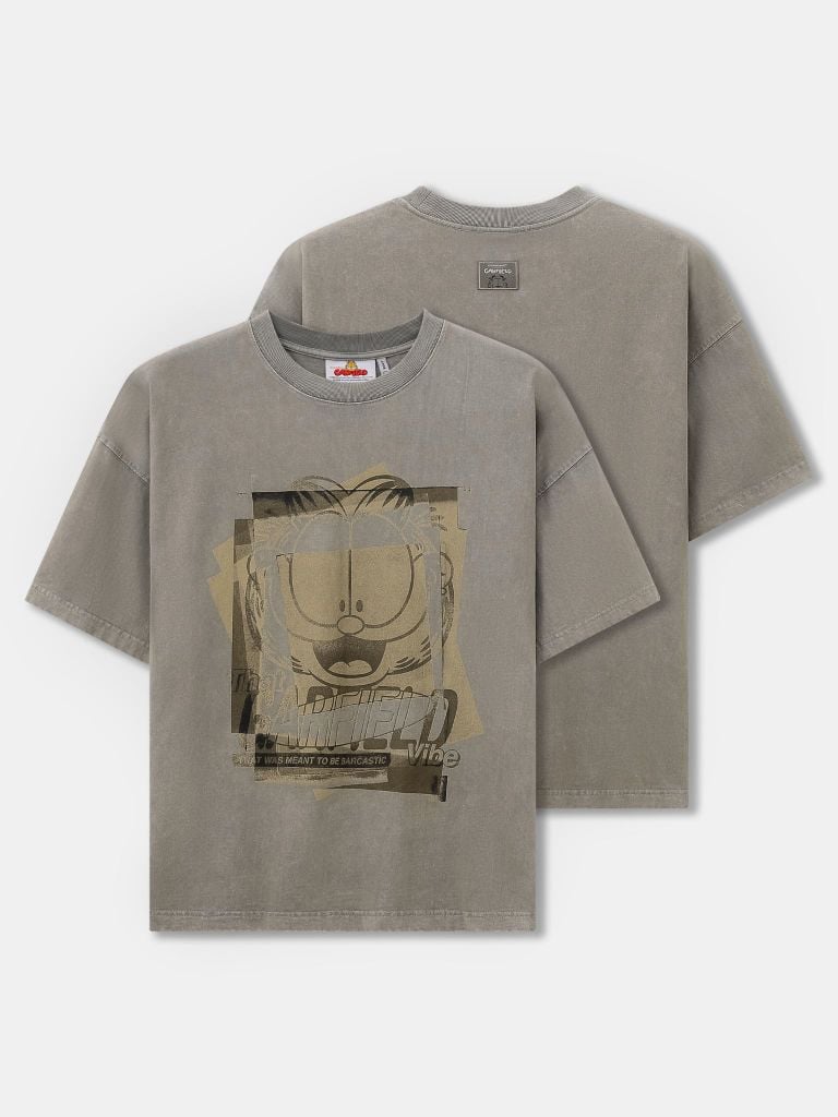 Áo Thun Nam Garfield Faded Vintage Form Boxy