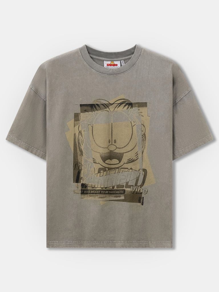 Áo Thun Nam Garfield Faded Vintage Form Boxy