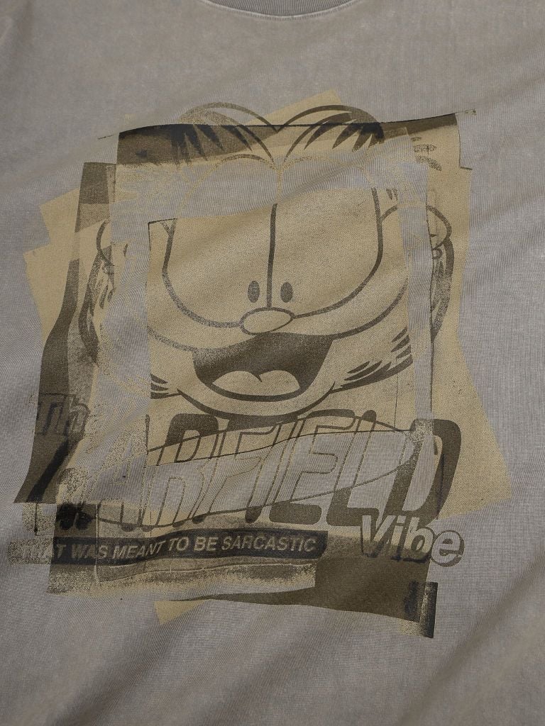 Áo Thun Nam Garfield Faded Vintage Form Boxy