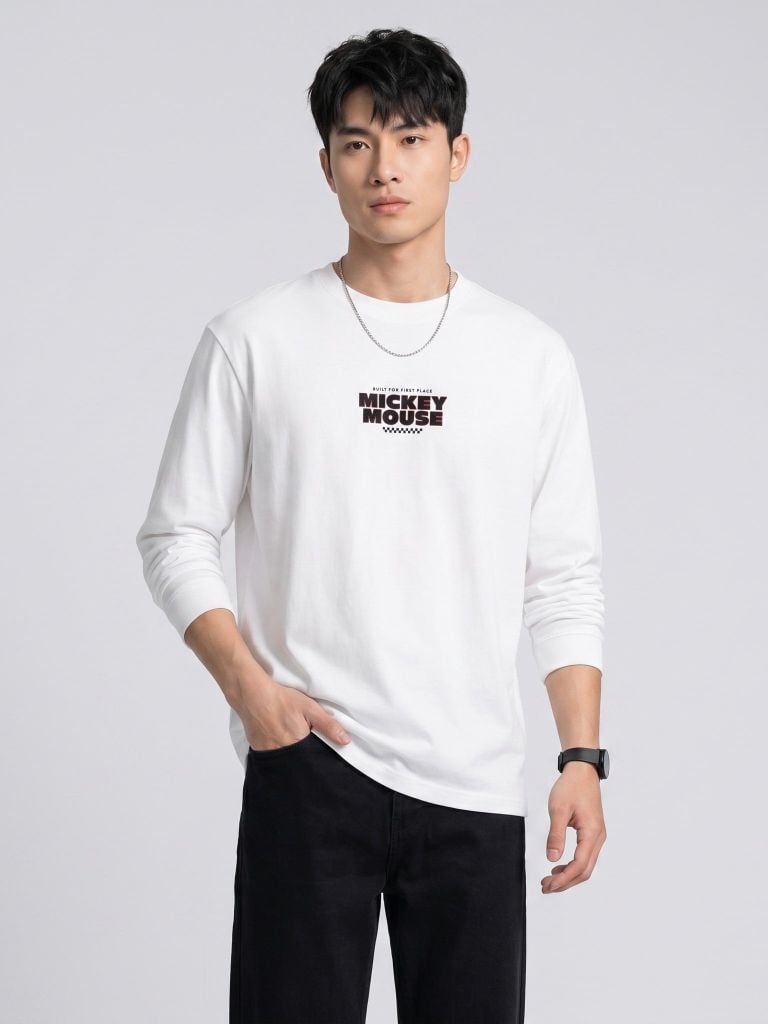 Áo Thun Nam Tay Dài Disney Race League Form Regular