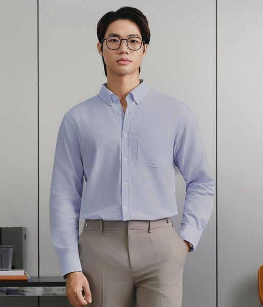 Áo Sơ Mi Linen Nam Tay Dài Pale Wave Form Regular