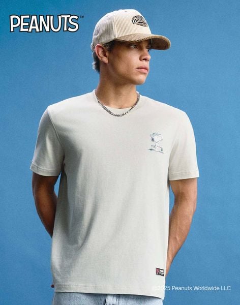 Áo Thun Nam Peanuts Snoopy Golf Tee Over Cream Form Regular