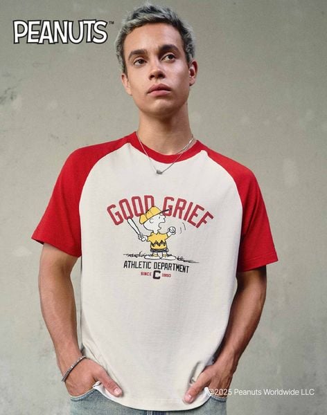 Áo Thun Nam Raglan Peanuts Good Grief Form Regular