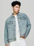Áo Khoác Jean Nam ICON105 Lightweight Mid Blue Form Loose