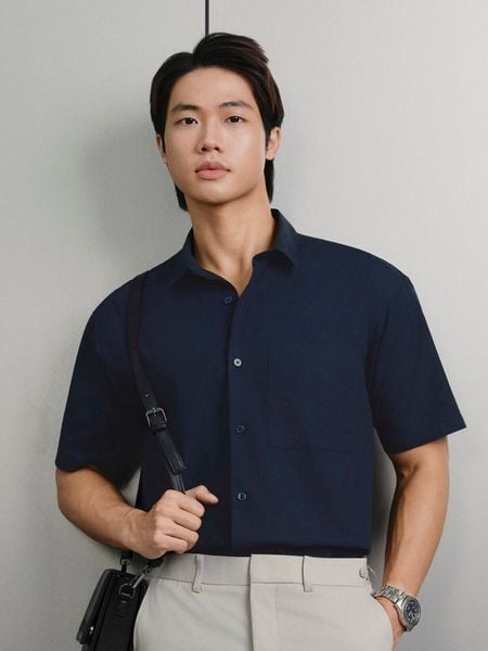 Áo Sơ Mi Nam Tay Ngắn Sleek Split Shirt Form Super Boxy