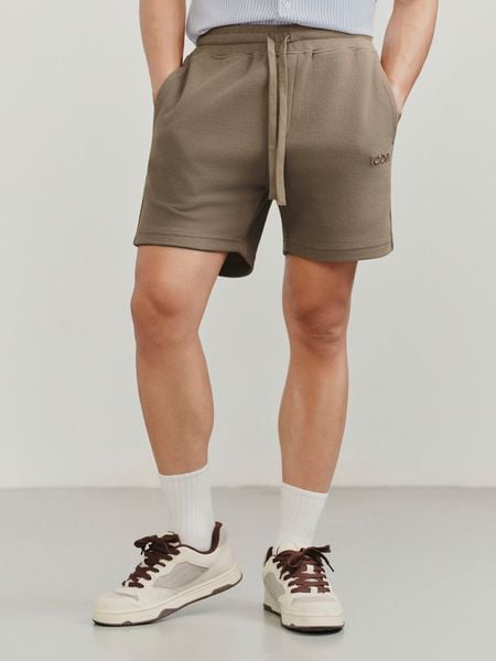 Quần Short Nam Lưng Thun Pique Trim Edge Form Regular