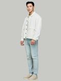 Áo Khoác Jeans Nam Offwhite Pocket Form Loose