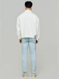 Áo Khoác Jeans Nam Offwhite Pocket Form Loose