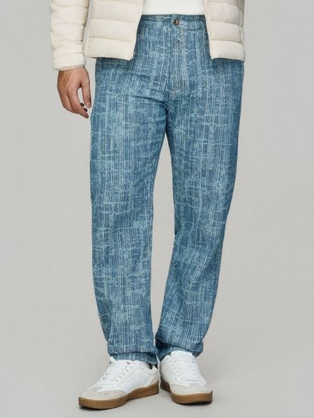 Quần Jean Nam Hoạ Tiết Jacquard Form Straight