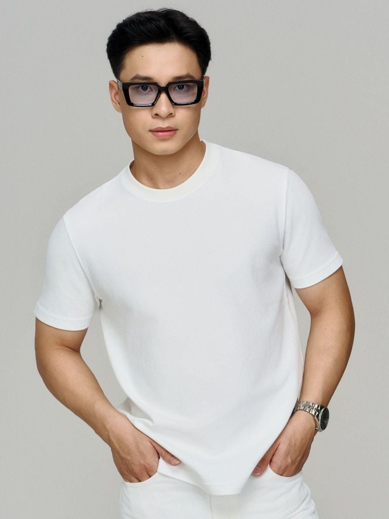 Áo Thun Nam Dệt Sọc Chìm Harmonic Form Regular