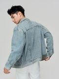 Áo Khoác Jean Nam ICON105 Lightweight Mid Blue Form Loose