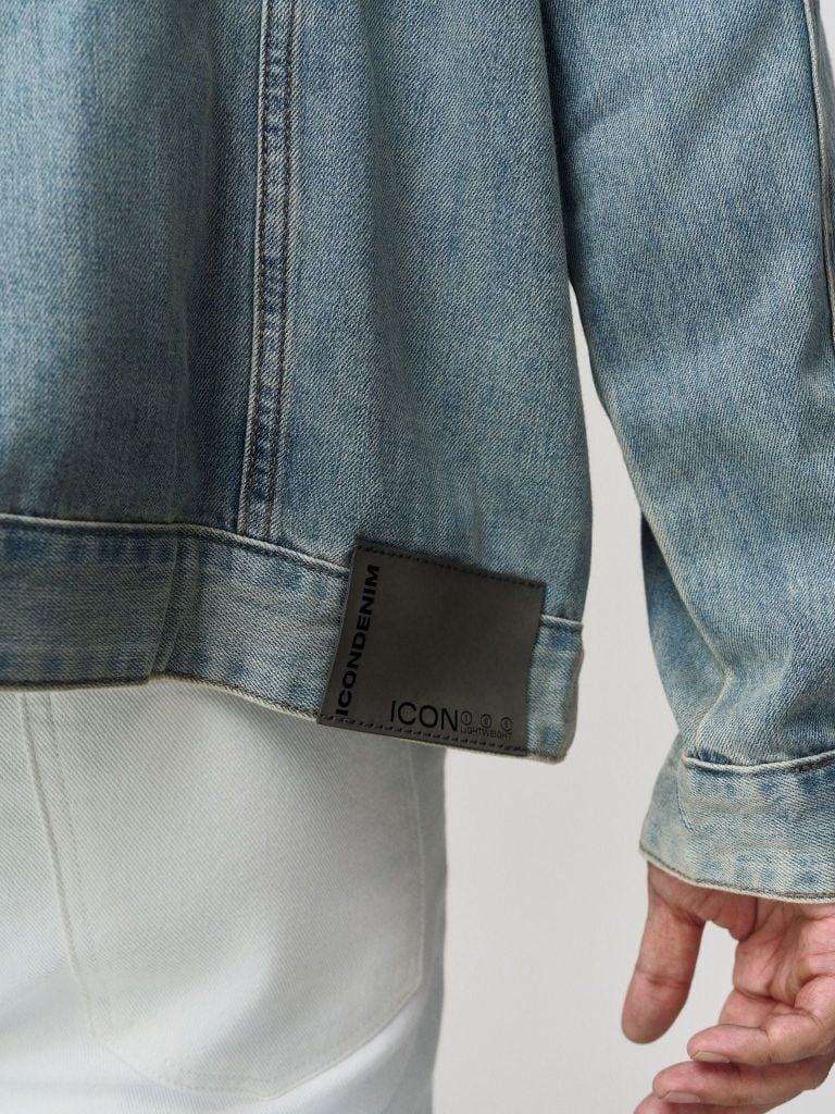 Áo Khoác Jean Nam ICON105 Lightweight Mid Blue Form Loose