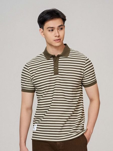 Áo Polo Nam Hoạ Tiết Braided Stripes Form Regular