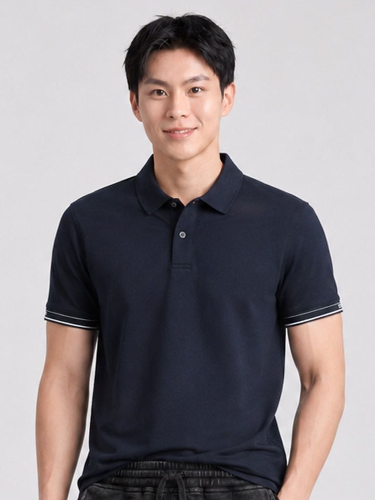 Áo Polo Nam Stripe Egde Form Regular