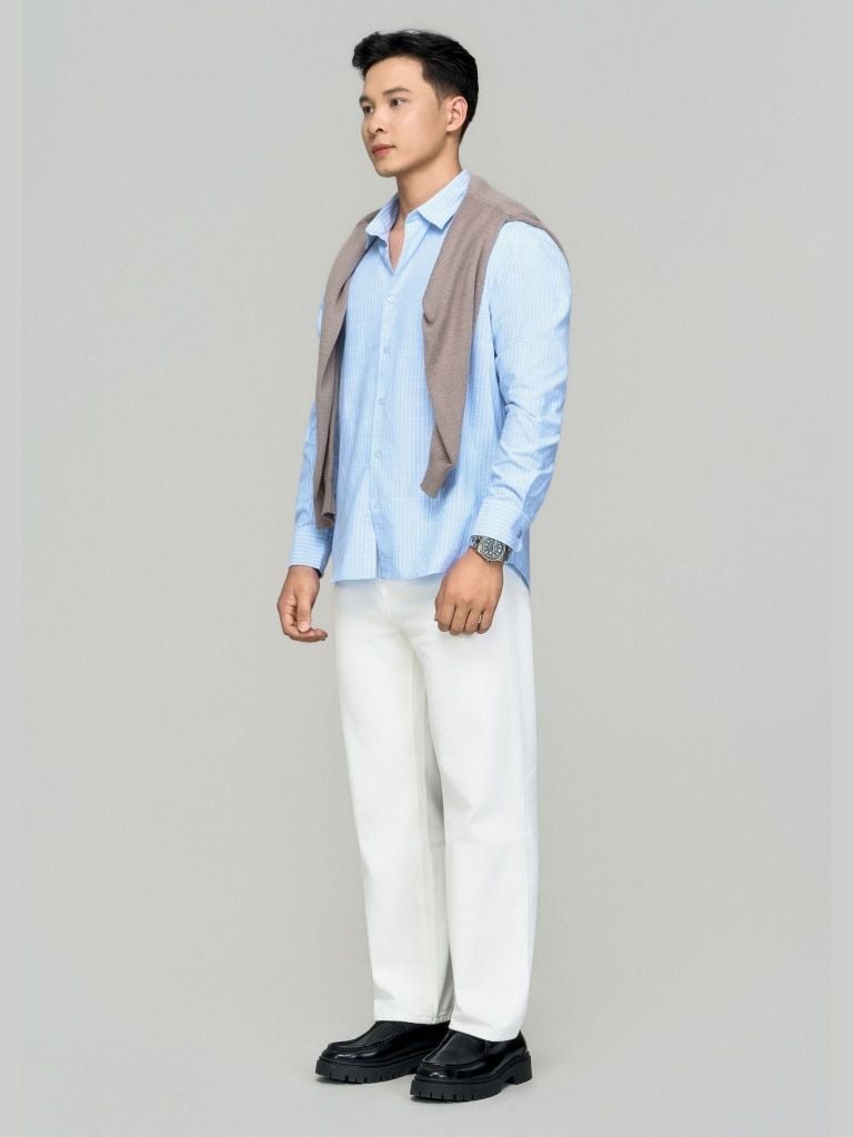 Áo Sơmi Linen Nam Tay Dài Quite Sharp Form Regular