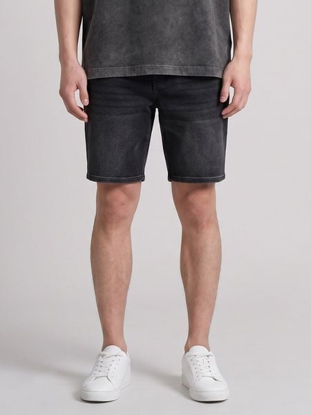 Quần Short Jean Nam Dark Grey Form Regular