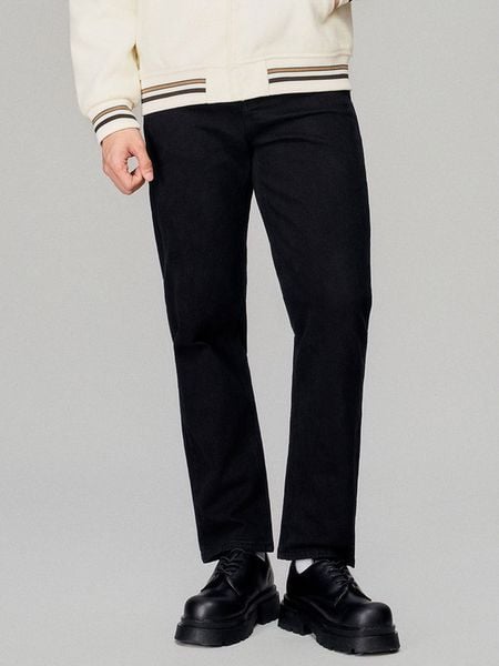 Quần Jean Nam Moss Black Ống Suông Wash Form Straight