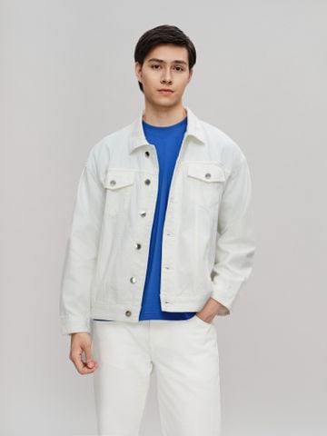 Áo Khoác Jeans Nam Siêu Nhẹ ICON105 Lightweight Offwhite Form Loose