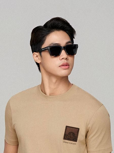 Mắt Kính Nam Gọng Mắt Mèo Vuông Đen Trong