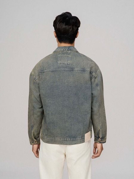 Áo Khoác Denim Nam Vintage Wash Form Loose