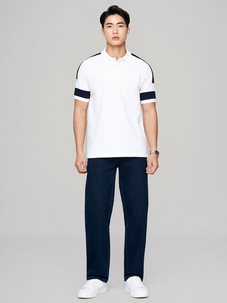 Áo Polo Nam Double Faced Eyelet ColorPlay Raglan Form Regular