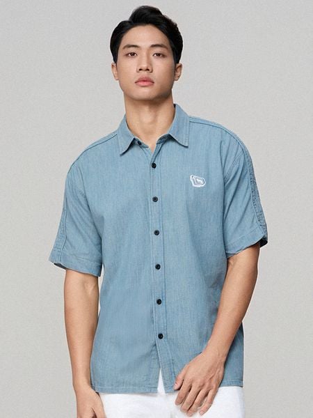 Áo Sơ Mi Nam Tay Ngắn Denim Shoulder The Strength Form Relaxed