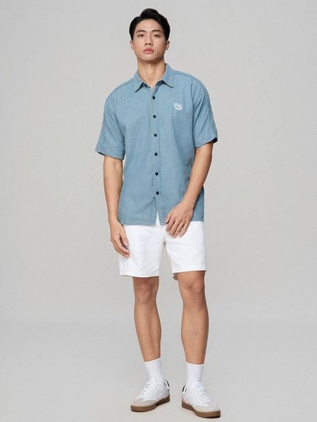 Áo Sơ Mi Nam Tay Ngắn Denim Shoulder The Strength Form Relaxed