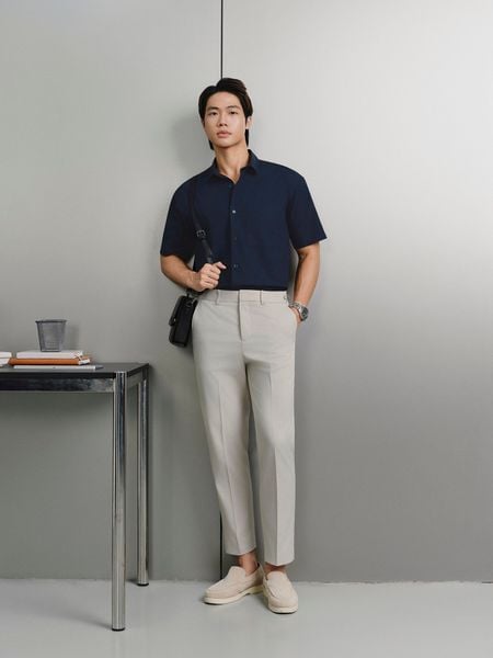 Quần Tây Nam Ống Suông Sidetab Form Crop