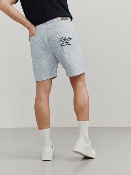 Quần Short Nam Denim Sọc Thêu Họa Tiết Sundaze Rush Form Regular