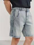 Quần Short Jean Nam Trim Edge Form Loose