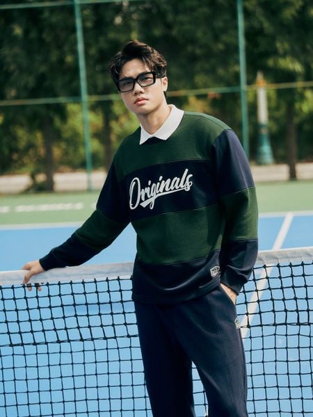 Áo Nỉ Sweatshirt Nam Heritage Stripe Nỉ Form Regular