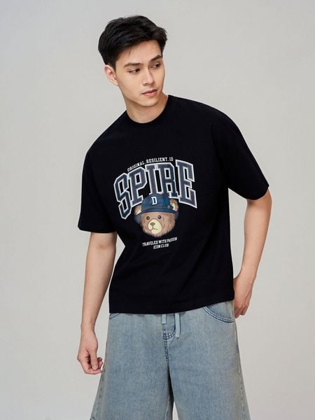 Áo Thun Nam Hoạ Tiết Spire Bear Form Boxy