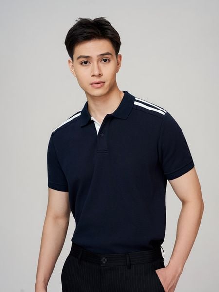 Áo Polo Nam Hoạ Tiết Shoulder Line Form Regular
