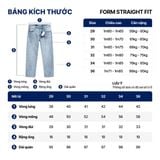 Quần Jean Nam Siêu Nhẹ Ống Suông Xanh Nhạt Trơn ICON105 Form Straight