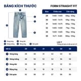 Quần Jean Nam Siêu Nhẹ Ống Suông Xanh Nhạt ICON105 Form Straight