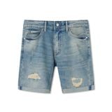 Quần Short Denim Nam Basic 5-pocket Ripped Wash Form Slim-fit