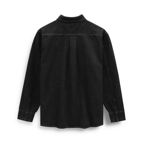 Áo Khoác Sơ Mi Nam Tay Dài Denim Dark Grey Form Regular