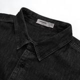 Áo Khoác Sơ Mi Nam Tay Dài Denim Dark Grey Form Regular