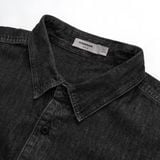 Áo Khoác Sơ Mi Nam Tay Dài Denim Dark Grey Form Regular
