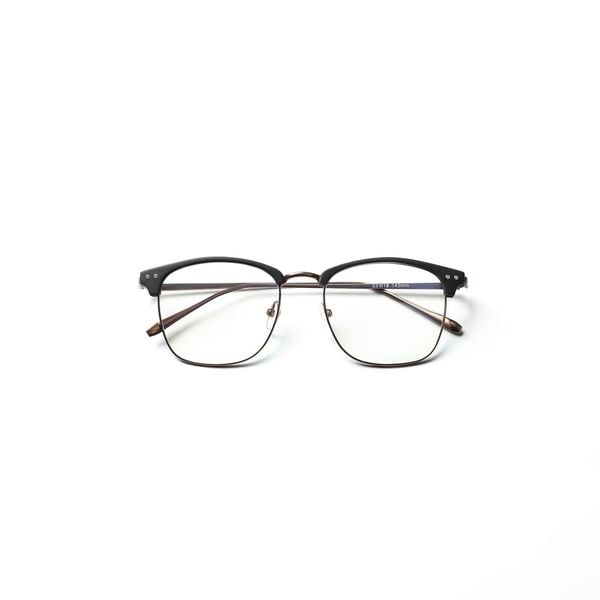 Mắt Kính Nam Gọng Kim Loại Oval Nâu Trong