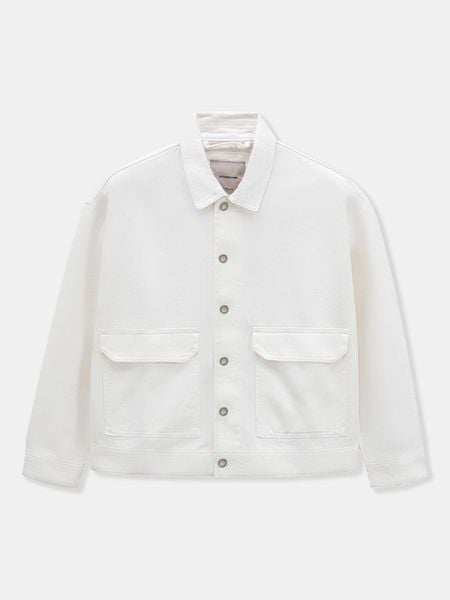 Áo Khoác Jeans Nam Offwhite Pocket Form Loose