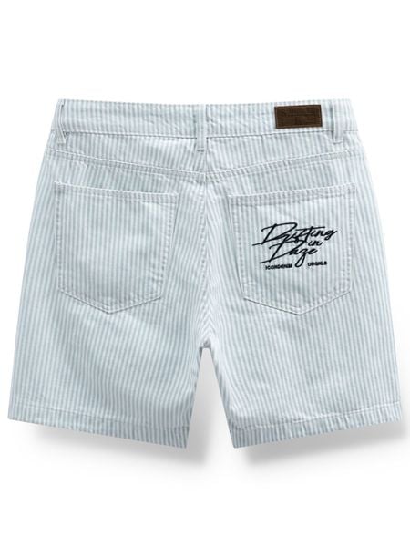 Quần Short Nam Denim Sọc Thêu Họa Tiết Sundaze Rush Form Regular