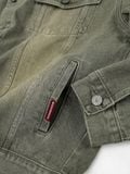 Áo Khoác Jean Nam Moss Sage Tint Wash Form Loose