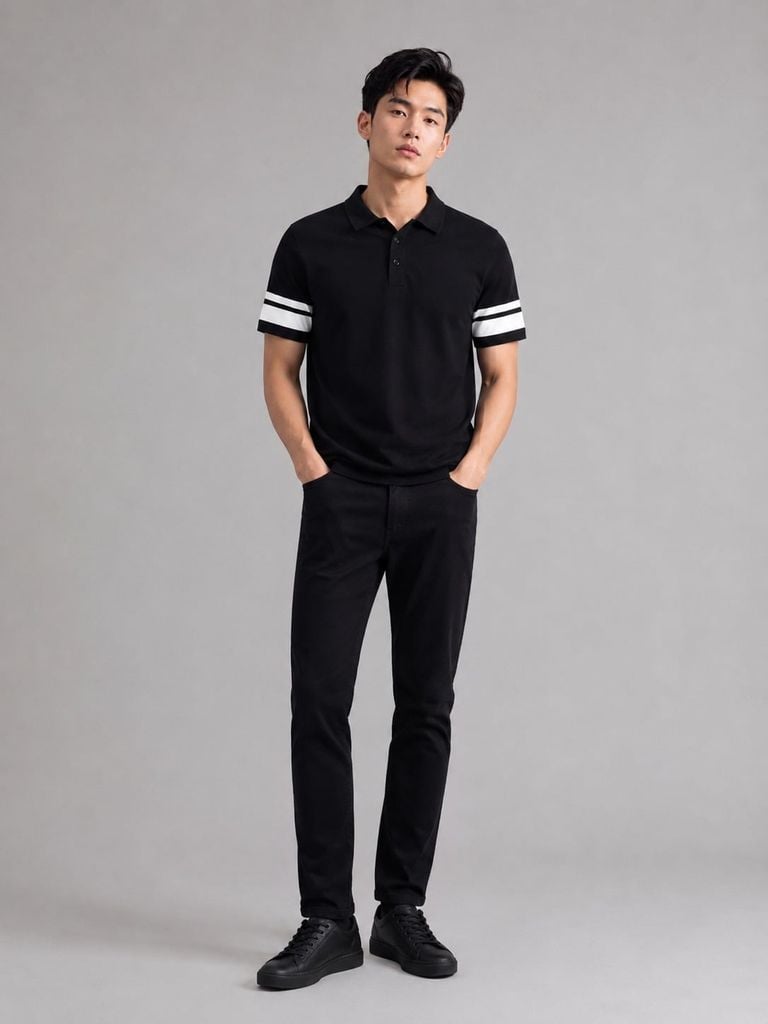 Áo Polo Nam Len Black Ace Form Regular