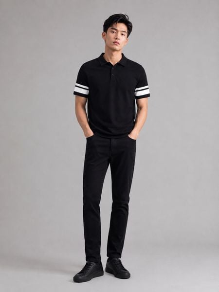 Áo Polo Nam Len Black Ace Form Regular