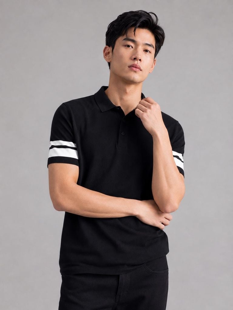 Áo Polo Nam Len Black Ace Form Regular