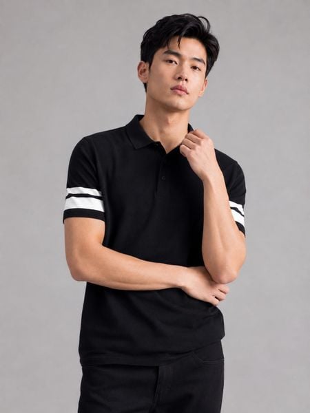 Áo Polo Nam Len Black Ace Form Regular