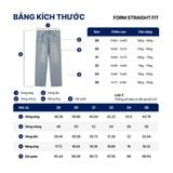 Quần Jean Nam Xanh Nhạt Ống Suông Checkered Jacquard Form Straight