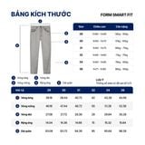 Quần Smart Jean Nam Siêu Co Dãn Xám Trơn Form Smart Fit