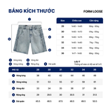 Quần Short Jean Nam Trim Edge Form Loose